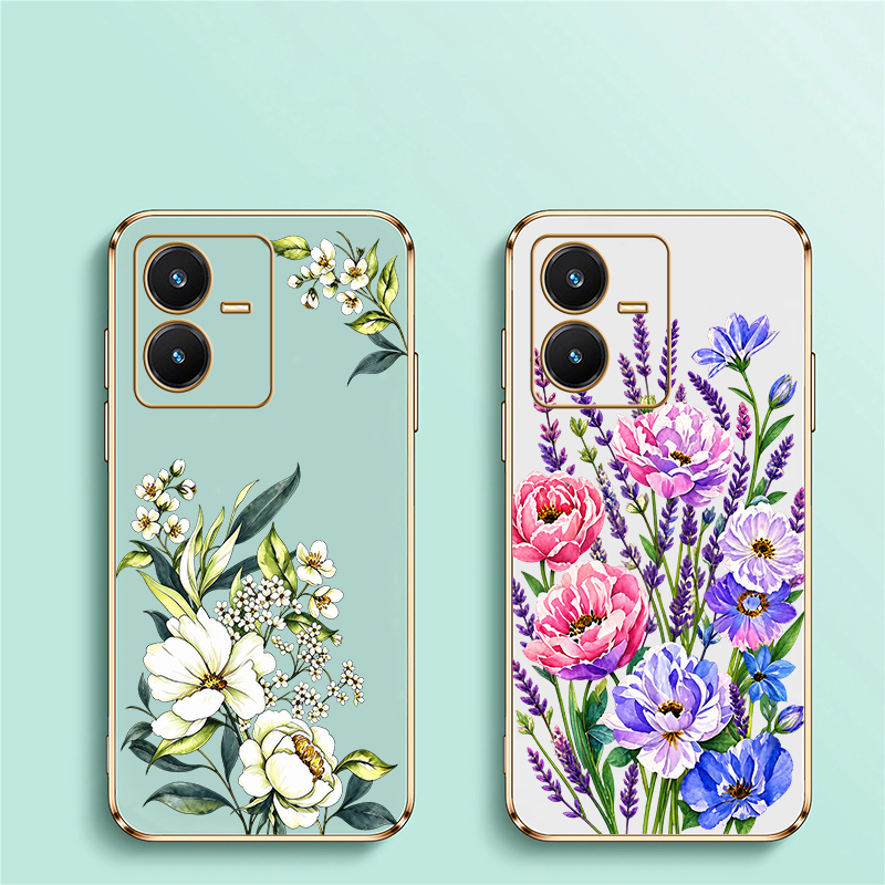 Funda con diseño de flores par - Vivo Y28 reseña y precio