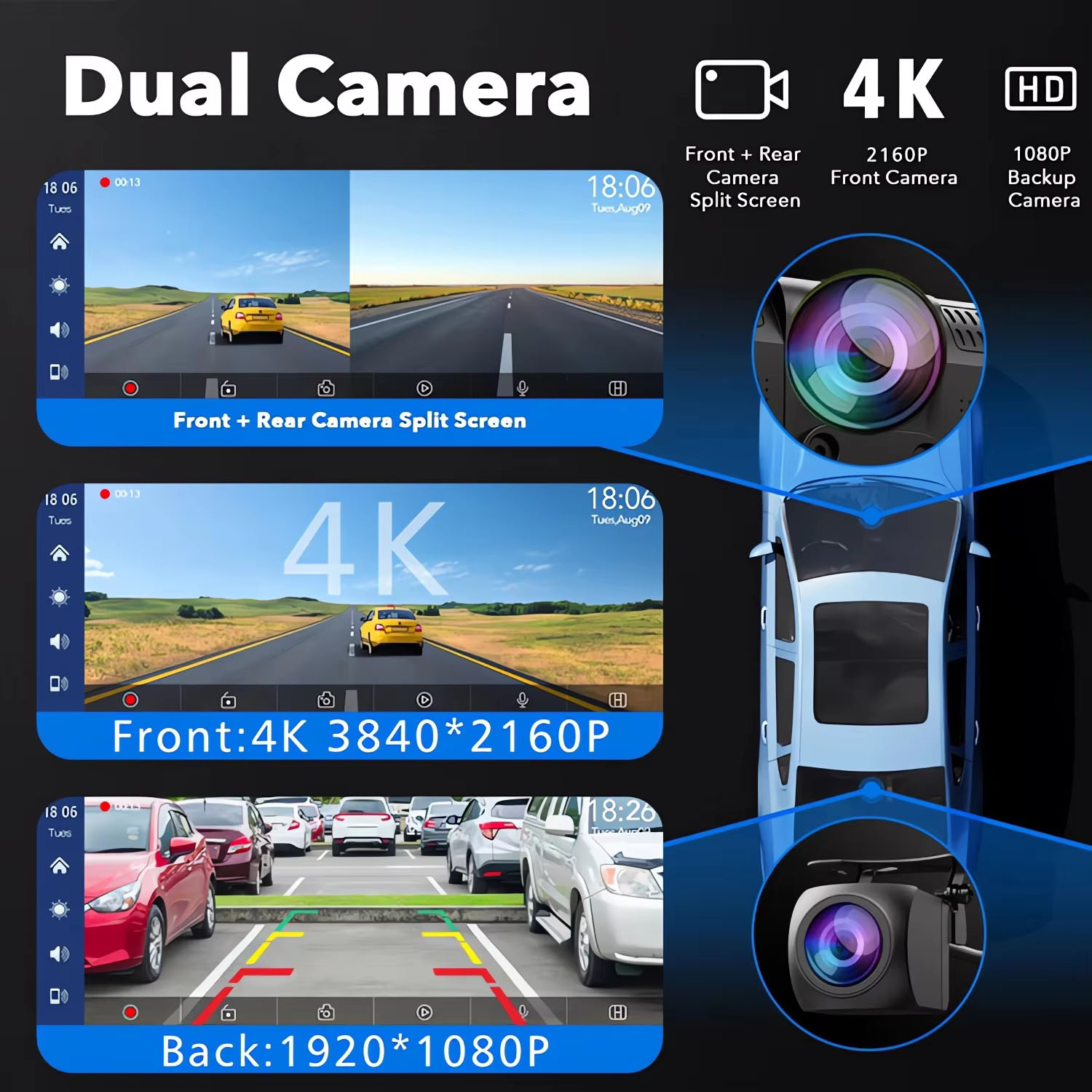 Cámara para Coche de 10.26 Pul - Panoramic Dash Cam 360 reseña y precio