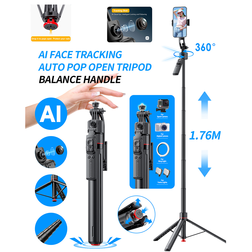 AI Gimbal Trípode Jumping Self - Auto Tracking Tripod reseña y precio