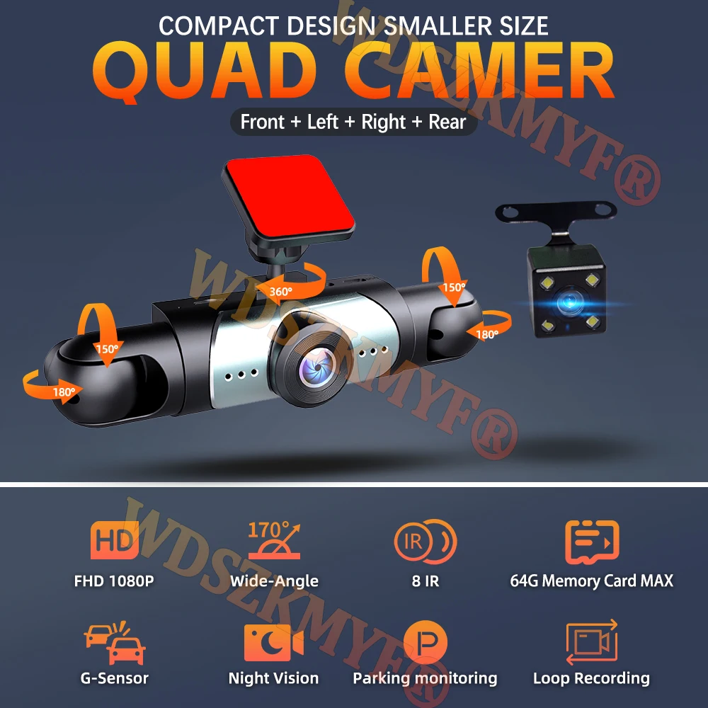 NUEVO 360 °   Cámara para Auto - Panoramic Dash Cam 360 reseña y precio
