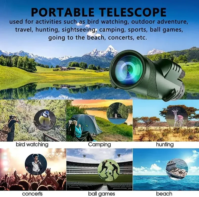 Monocular HD 80x100 para adapt - Auto Tracking Tripod reseña y precio