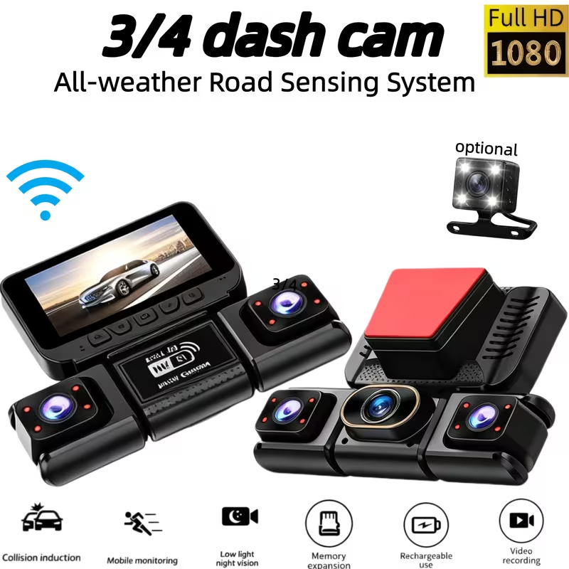3/4CH WiFi 360 °   Cámara de C - Panoramic Dash Cam 360 reseña y precio